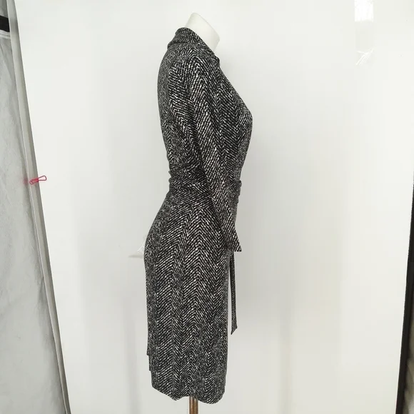 ANN TAYLOR sz 4 side tie faux wrap midi dress - Picture 7 of 9